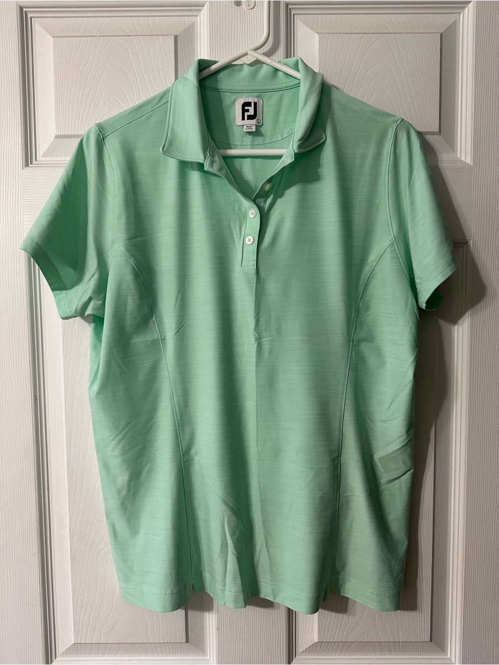 FootJoy Light Mint Green Embroidered Golf Polo Women’s Logo Sleeve